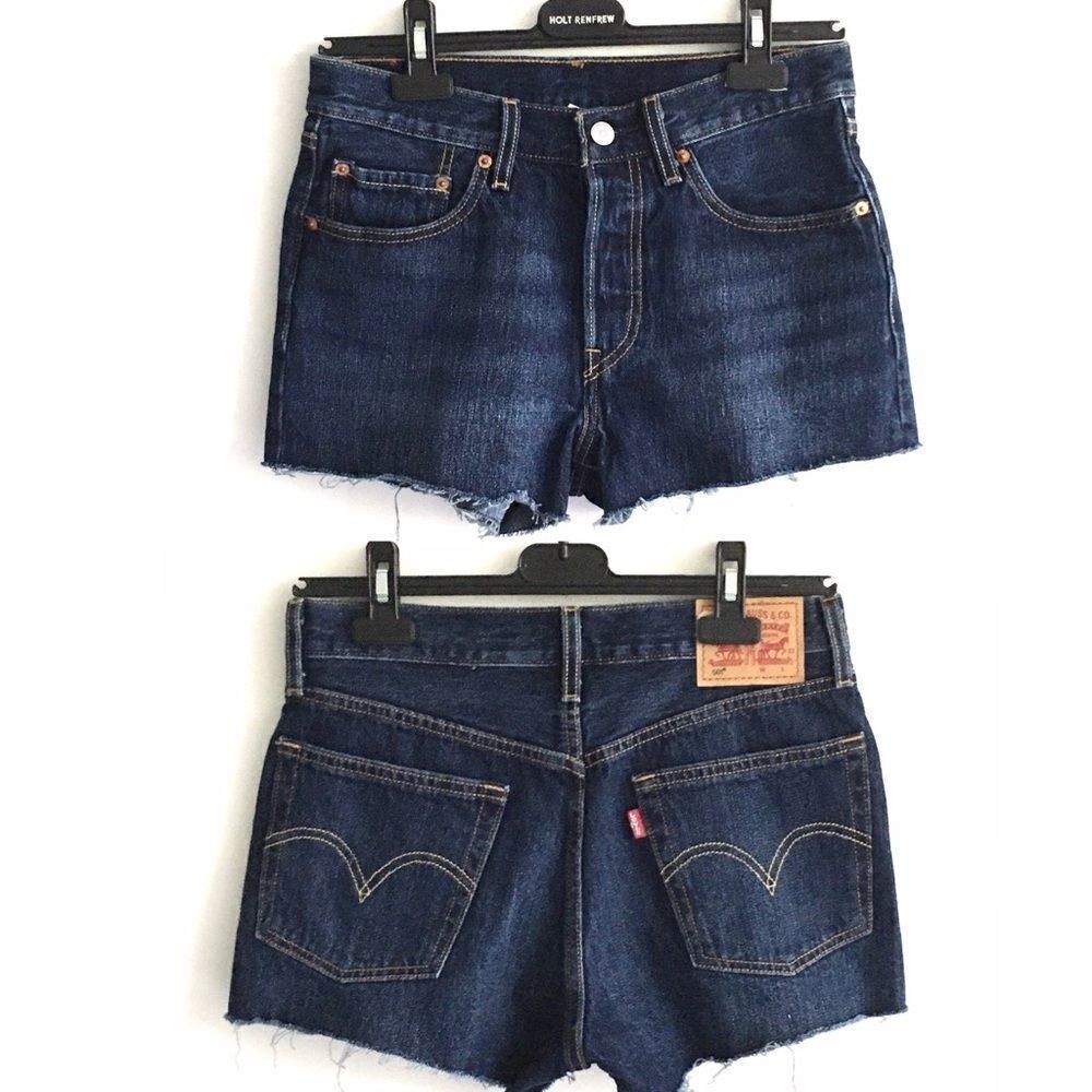 LEVIS 501 High Waisted Denim Shorts Blue Size 26